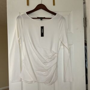White House Black Market White Long Sleeve Top